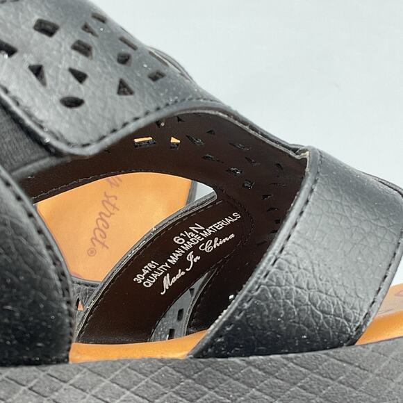 NEW Easy Street Women’s Bolt Slingback Cutout Sandals Black Size 6.5N - Picture 5 of 10